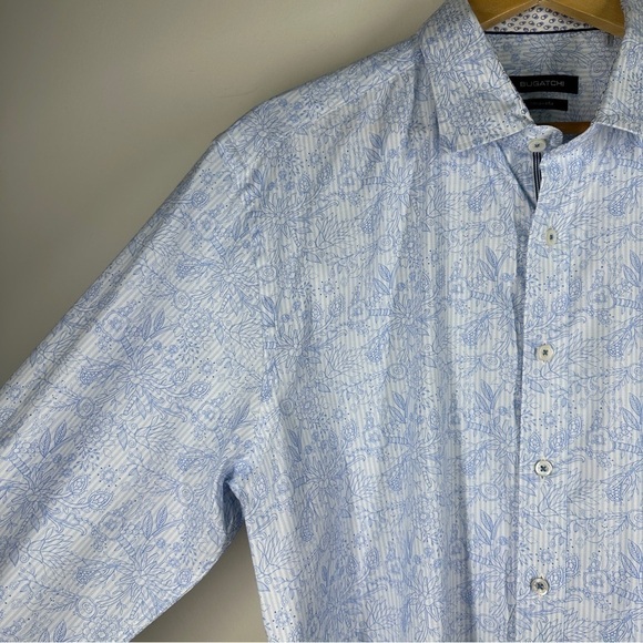Bugatchi Shaped Fit Mixed Print Flip Cuff Shirt XL - Picture 3 of 9